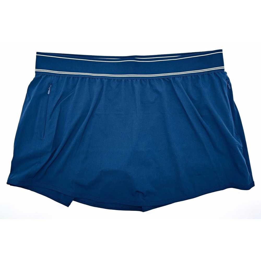 Avia Womens Athletic Skort Blue Solid Pull On Pockets Stretch Short XXL